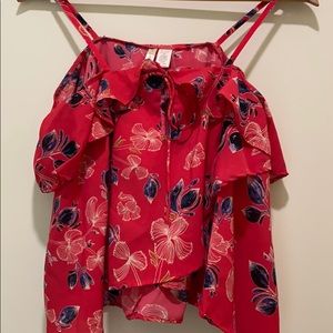 Red Floral Blouse